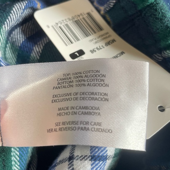 NWT GAP Pajama Pants Men Large Midnight Plaid Loungewear Classic Straight Casual - Picture 5 of 9